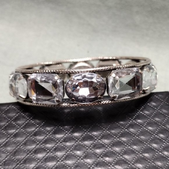 Large Rhinestone Bangle Bracelet - Picture 3 of 4